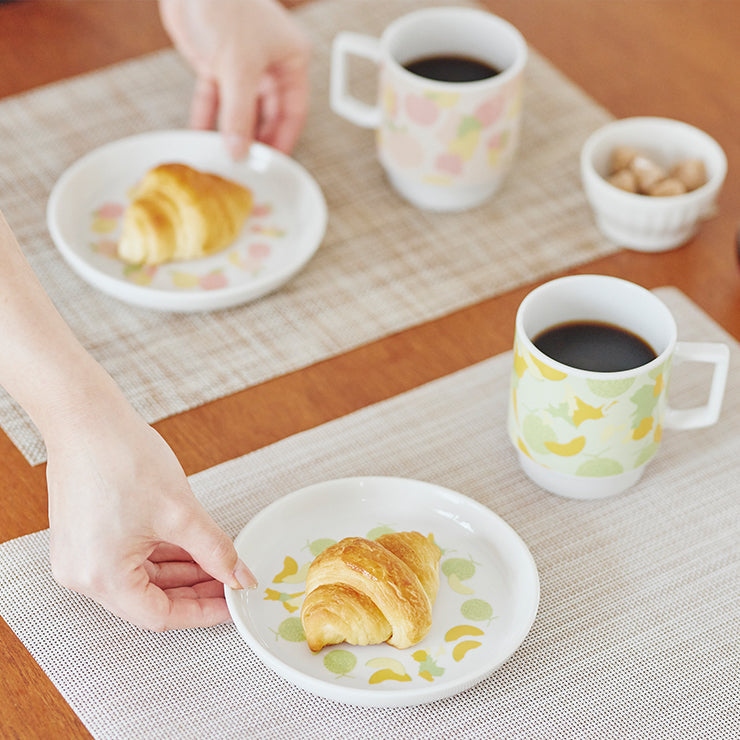 美濃焼マグカップ＆プレートセット/フルーツ いちご